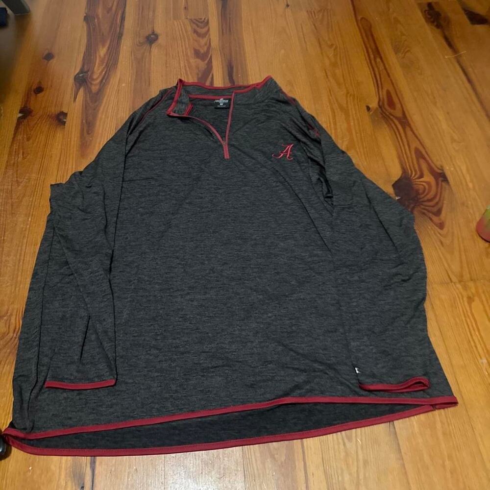 Alabama Crimson Tide 1/4 Zip Pullover Gray Red NCAA Plus Size